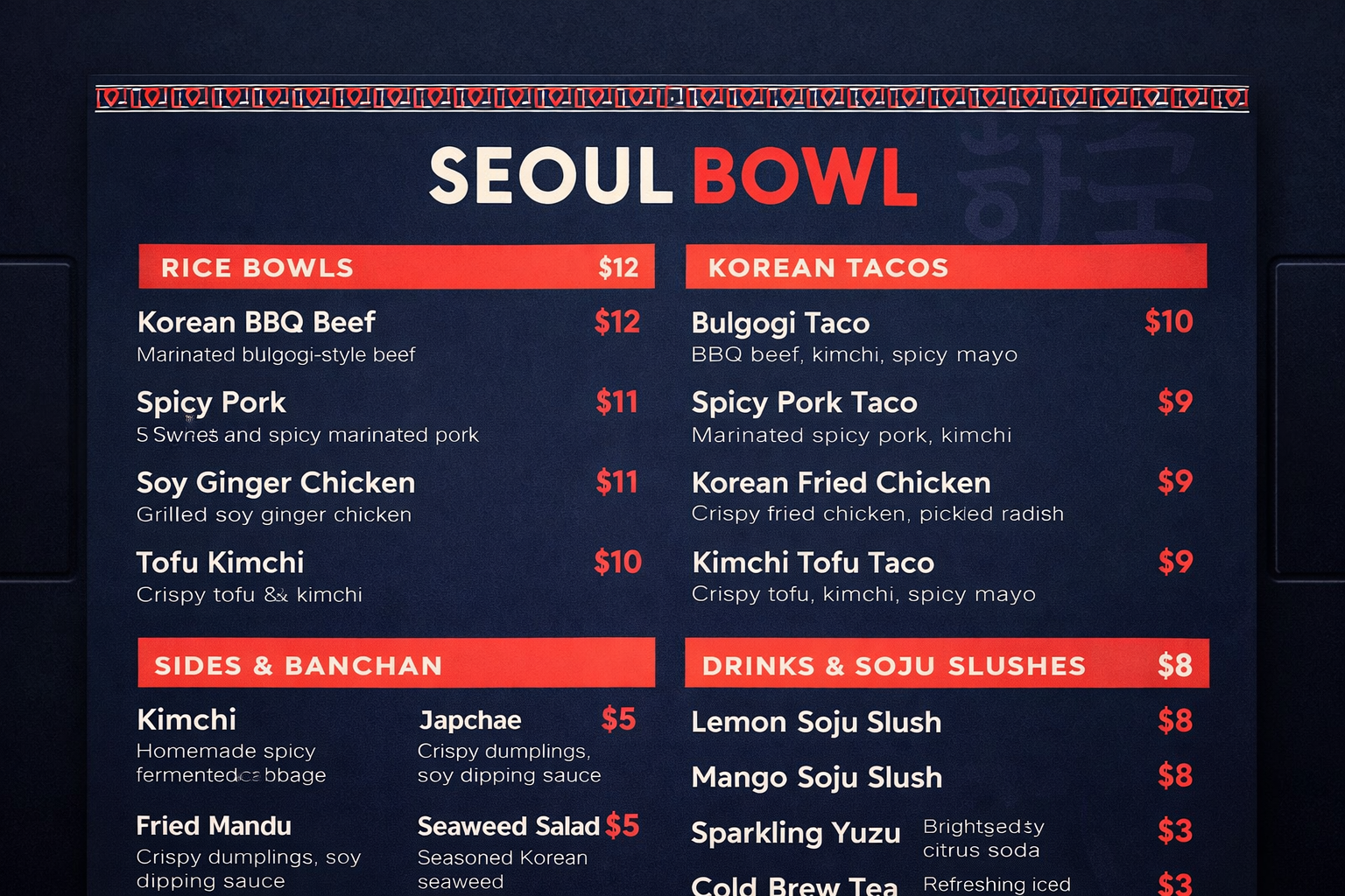 Burger Menu Design